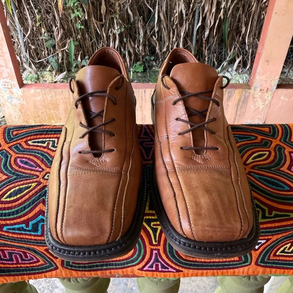 M.‎ Rossetti Vero Cuoio Leather Derby Shoes Mens Size 8 US Made In Italy Brown